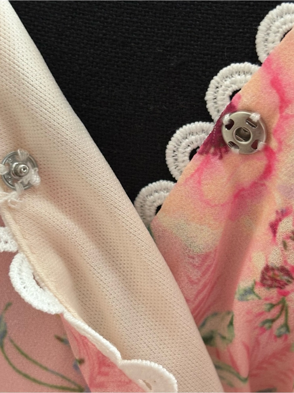 Lovecolette Floral Dress Sz L Pink Blue Cottagecore Puff Sleeve Coquette Mini - Picture 6 of 10